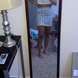 Blue striped skirt!